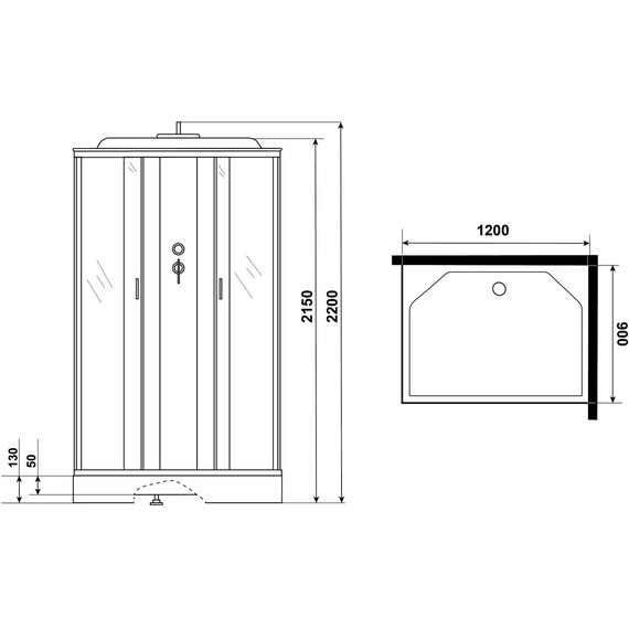 Душевая кабина Niagara Classic 120x90 см NG-43295-14Q, хром/матовое (безсиликоновая сборка) фото 13