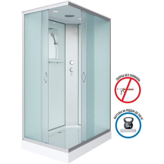 Душевая кабина Niagara Classic 120x90 см NG-43295-14Q, хром/матовое (безсиликоновая сборка) фото 