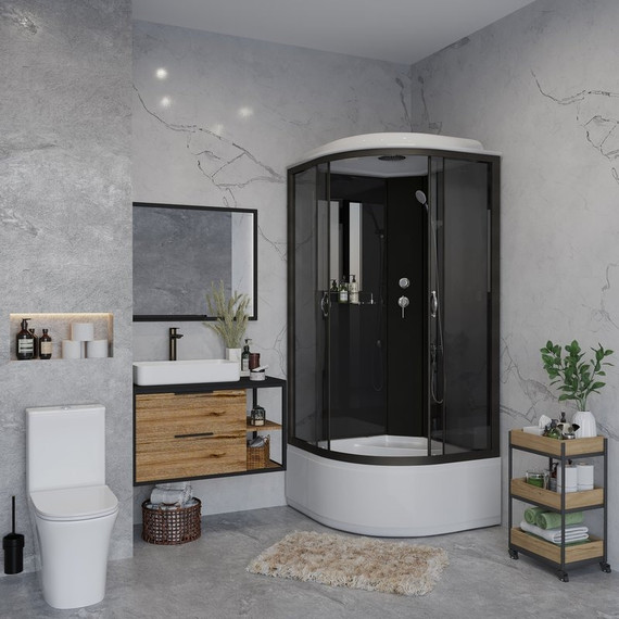 Душевая кабина Niagara Classic 90x90 см NG-6508-14, чёрный/тонированное (безсиликоновая сборка) фото 2