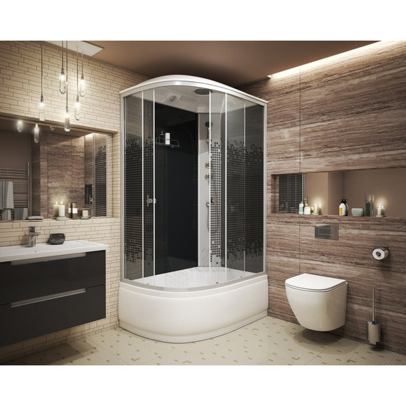 Душевая кабина Niagara Eco 120x80 см NG-7510-14R, серебро/узор (безсиликоновая сборка) фото 2