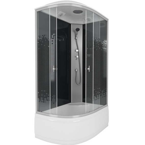 Душевая кабина Niagara Eco 120x80 см NG-7510-14R, серебро/узор (безсиликоновая сборка) фото 