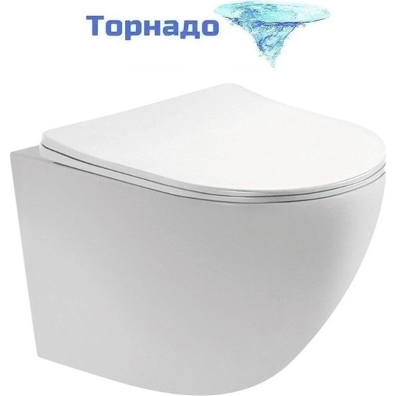 Инсталляция с подвесным унитазом комплект: TECEbase 2.0 9400413 с подвесным безободковым унитазом Aquatek Европа AQ1900T-00 сиденье микролифт, крепление, кнопка смыва белая (система смыва Торнадо) фото 3