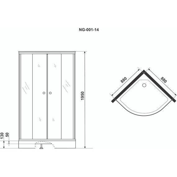 Душевая кабина Niagara Eco 90x90 см NG-001-14, хром/узор фото 2