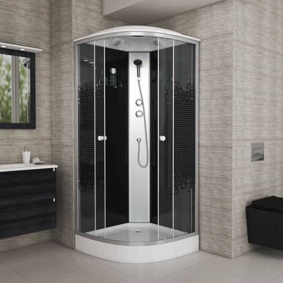 Душевая кабина Niagara Eco 90x90 см NG-4501-14, хром матовый/узор (безсиликоновая сборка) фото 2