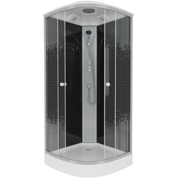 Душевая кабина Niagara Eco 90x90 см NG-4501-14, хром матовый/узор (безсиликоновая сборка) фото 