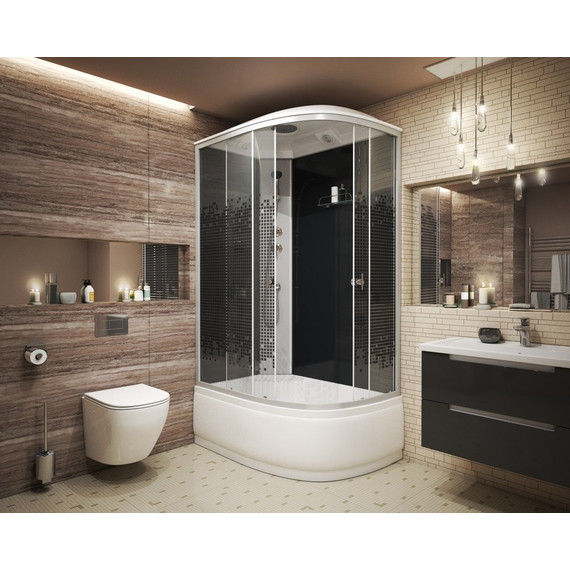 Душевая кабина Niagara Eco 120x80 см NG-7510-14L, серебро/узор (безсиликоновая сборка) фото 2