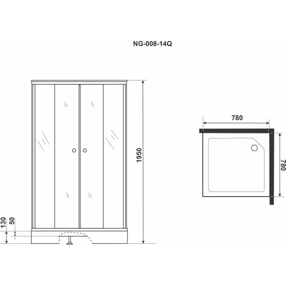 Душевая кабина Niagara Eco 80x80 см NG-008-14Q, хром/матовое фото 6