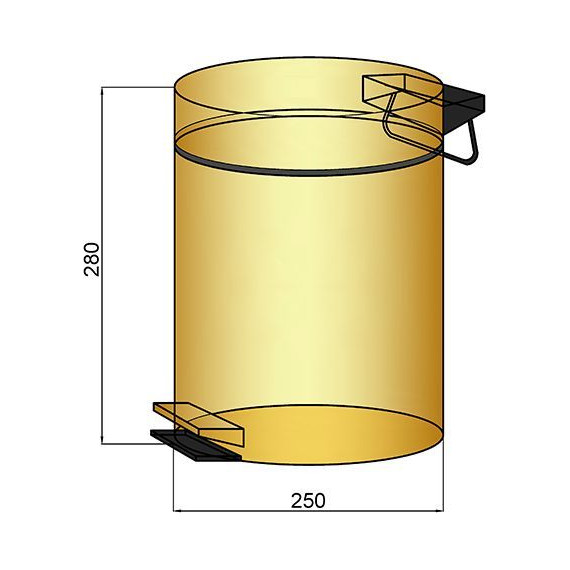 Ведро для мусора с педалью Boheme Uno 10426-MG, золото матовое фото 2