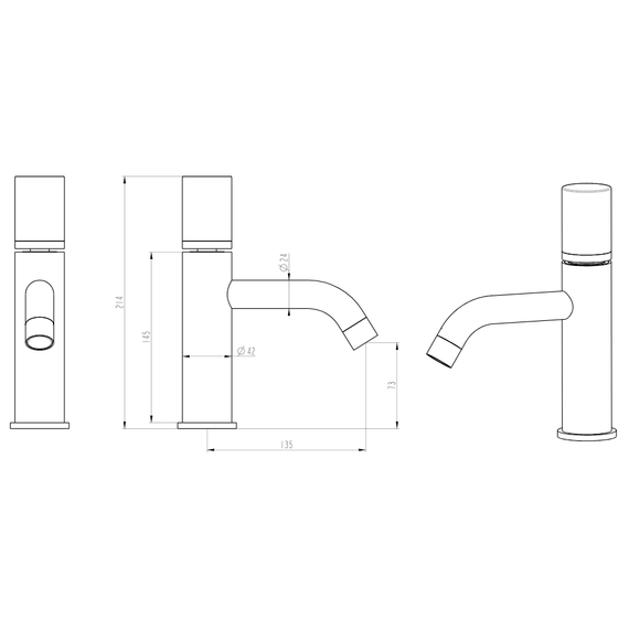 Смеситель для раковины Boheme Stick 121-BRB, брашированная бронза фото 6