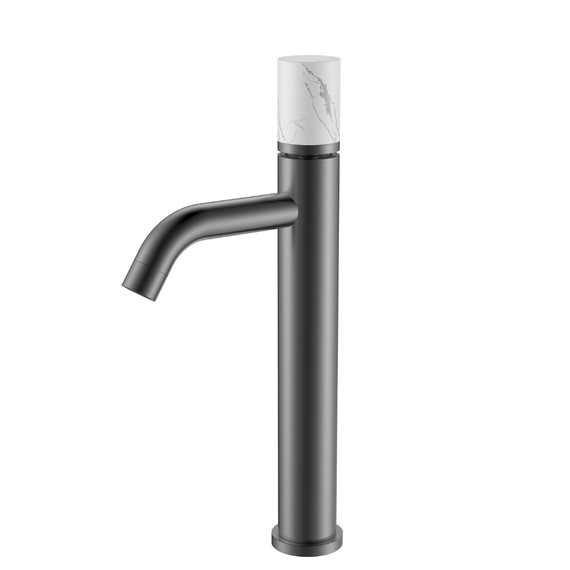 Смеситель для раковины высокий Boheme Stick 122-SGM-MR-W, графит глянец фото 