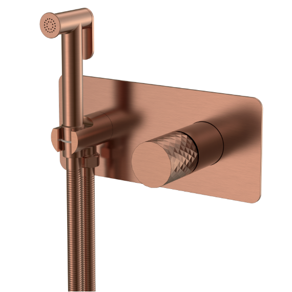 Набор для гигиенического душа Boheme Stick 127-CB (со скрытой частью) брашированная медь фото 