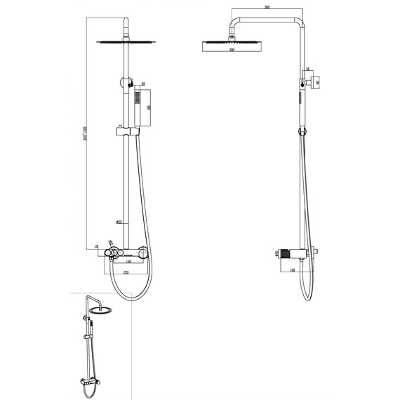 Душевая стойка Boheme Stick 128-GM.4, графит фото 2