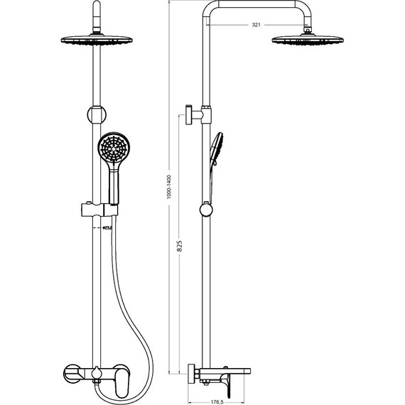 Душевая стойка Boheme Spectre 458-MG, золото матовое фото 2