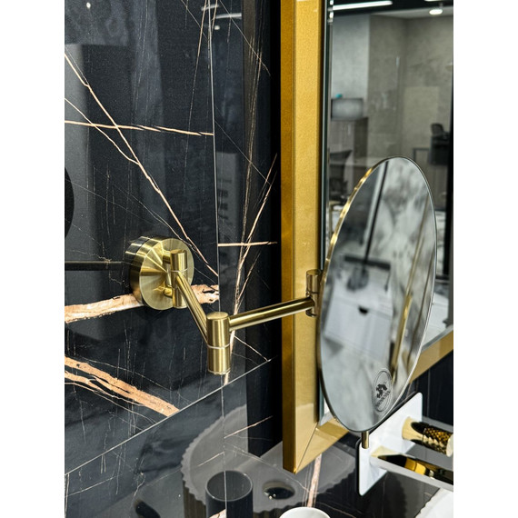 Зеркало косметическое настенное Boheme 508-MG, золото матовое фото 2