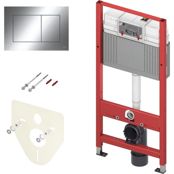 Инсталляция с подвесным унитазом комплект: TECEbase 2.0 9400412 с подвесным безободковым унитазом Aquatek Европа AQ1900T-00 сиденье микролифт, крепление, кнопка смыва хром глянцевый (система смыва Торнадо) фото 2