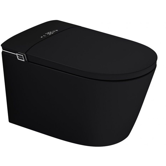 Унитаз-биде подвесной импульсный Abber Bequem AC1121SMB с крышкой микролифт, чёрный матовый фото 