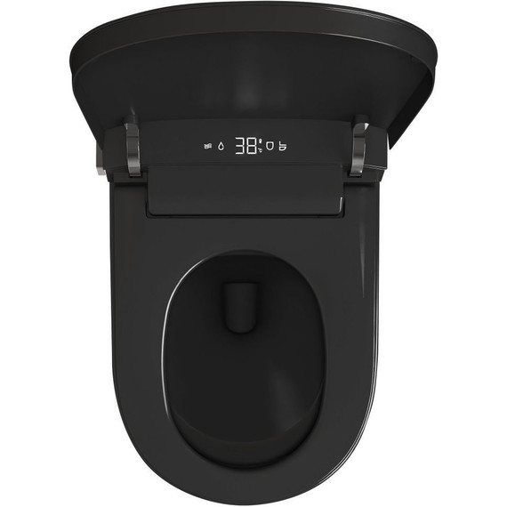 Унитаз-биде подвесной импульсный Abber Bequem AC1121SMB с крышкой микролифт, чёрный матовый фото 8