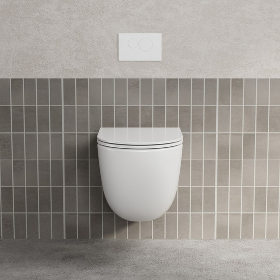 Унитаз подвесной безободковый Abber Bequem AC1131TC с тонкой крышкой микролифт (Система смыва торнадо) фото 3