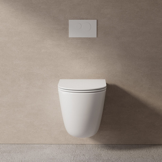 Унитаз подвесной безободковый Abber Bequem AC1132TC с тонкой крышкой микролифт (Система смыва торнадо) фото 3