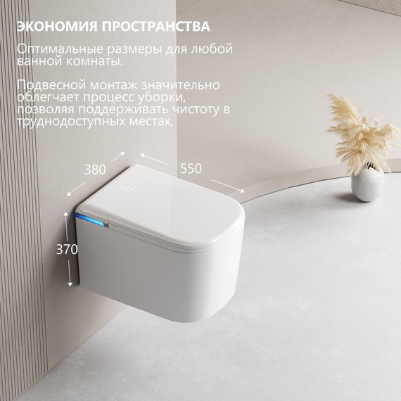 Инсталляция с подвесным унитазом комплект: Abber AC0101P2 с подвесным импульсным унитазом-биде Rechteck AC1216S с крышкой микролифт фото 2