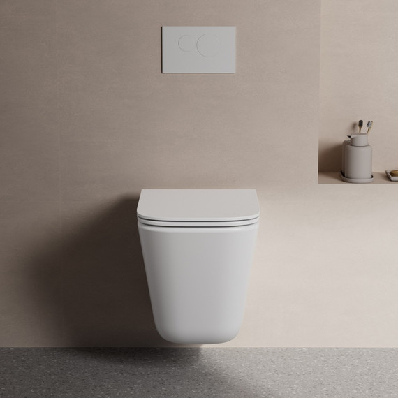 Унитаз подвесной безободковый Abber Rechteck AC1219TC с тонкой крышкой микролифт (Система смыва торнадо) фото 3