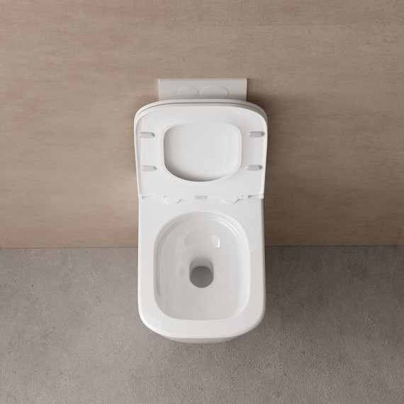 Унитаз подвесной безободковый Abber Rechteck AC1220TC с тонкой крышкой микролифт (Система смыва торнадо) фото 2