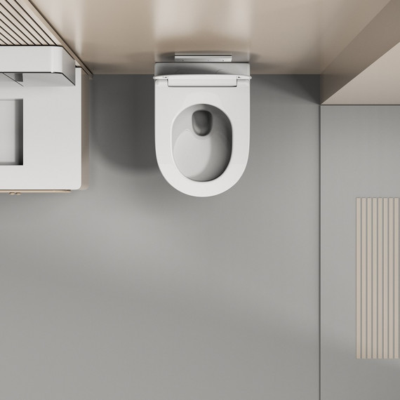 Унитаз подвесной безободковый Abber Ultra AC1301 с ультратонким ободком и тонкой крышкой микролифт фото 4