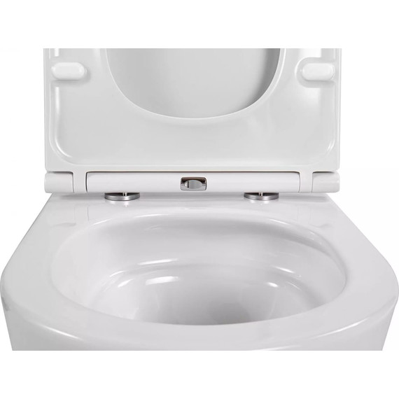 Инсталляция с подвесным унитазом комплект: TECEbase 2.0 9400413 с подвесным безободковым унитазом Aquatek Европа AQ1900T-00 сиденье микролифт, крепление, кнопка смыва белая (система смыва Торнадо) фото 15