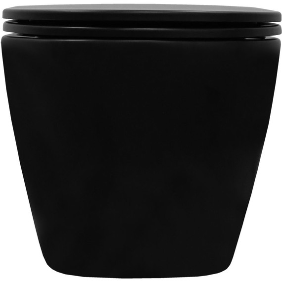 Унитаз подвесной безободковый Azario Grado AZ-0046N-MB с крышкой микролифт, чёрный матовый, Цвет производителя: чёрный матовый фото 10