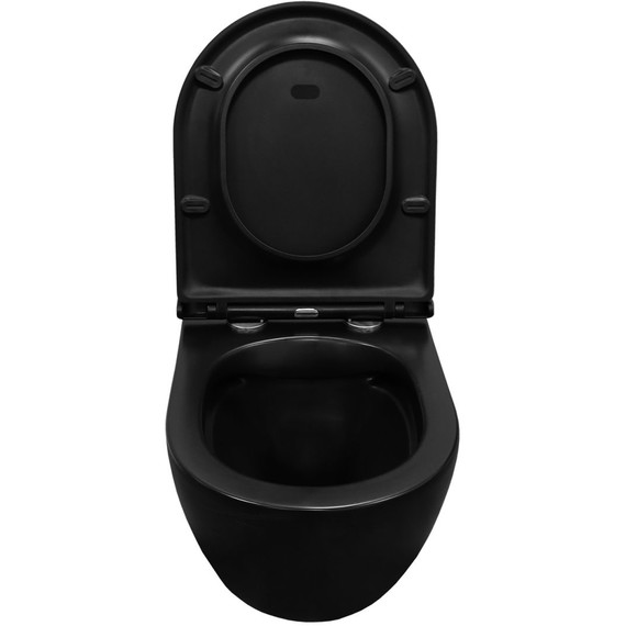 Унитаз подвесной безободковый Azario Grado AZ-0046N-MB с крышкой микролифт, чёрный матовый, Цвет производителя: чёрный матовый фото 5