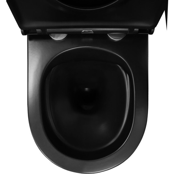 Унитаз подвесной безободковый Azario Grado AZ-0046N-MB с крышкой микролифт, чёрный матовый, Цвет производителя: чёрный матовый фото 8