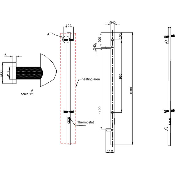 Полотенцесушитель электрический Boheme Uno П1 1500x120 мм 726-MG, золото матовое фото 7