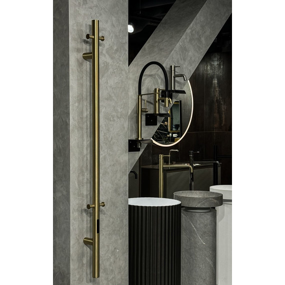 Полотенцесушитель электрический Boheme Uno П1 1500x120 мм 726-MG, золото матовое фото 3