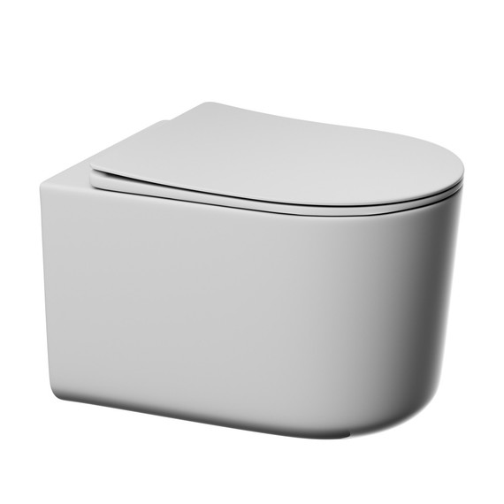 Унитаз подвесной безободковый Abber Ultra AC1302 с ультратонким ободком и тонкой крышкой микролифт фото 