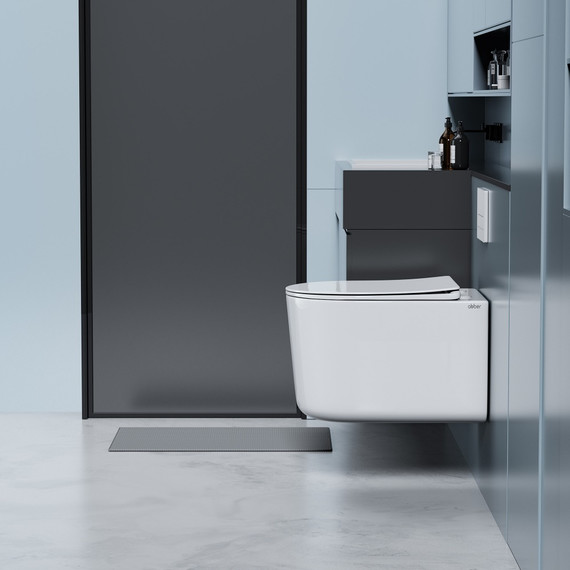 Унитаз подвесной безободковый Abber Ultra AC1302 с ультратонким ободком и тонкой крышкой микролифт фото 4