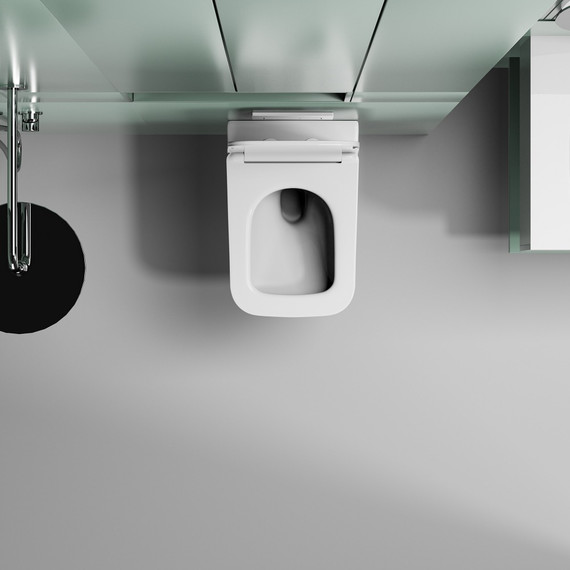 Унитаз подвесной безободковый Abber Ultra AC1303 с ультратонким ободком и тонкой крышкой микролифт фото 7