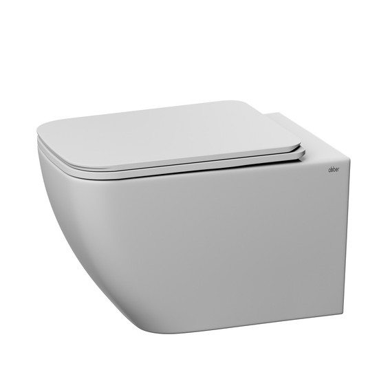 Унитаз подвесной безободковый Abber Ultra AC1303 с ультратонким ободком и тонкой крышкой микролифт фото 8