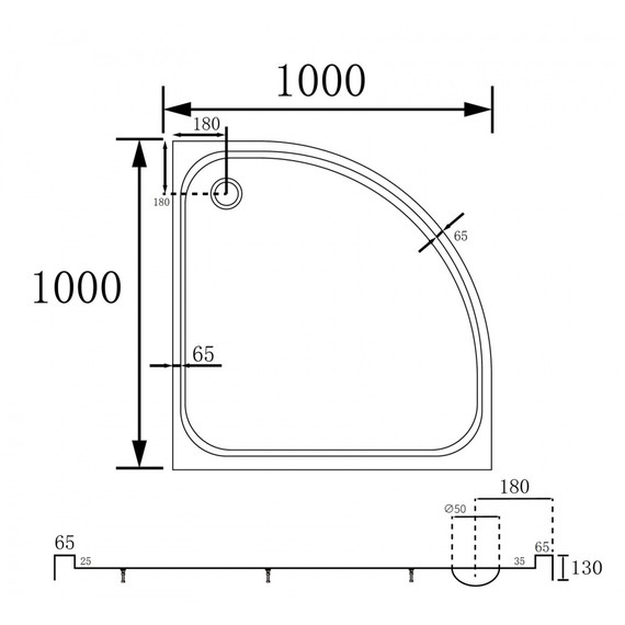 Поддон акриловый Abber 100x100 см AD3A100 фото 10