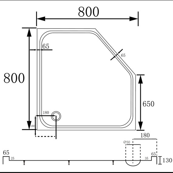 Поддон акриловый Abber 80x80 см AD3B080 фото 11