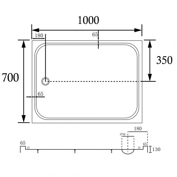 Поддон акриловый Abber 100x70 см AD3C107 фото 9