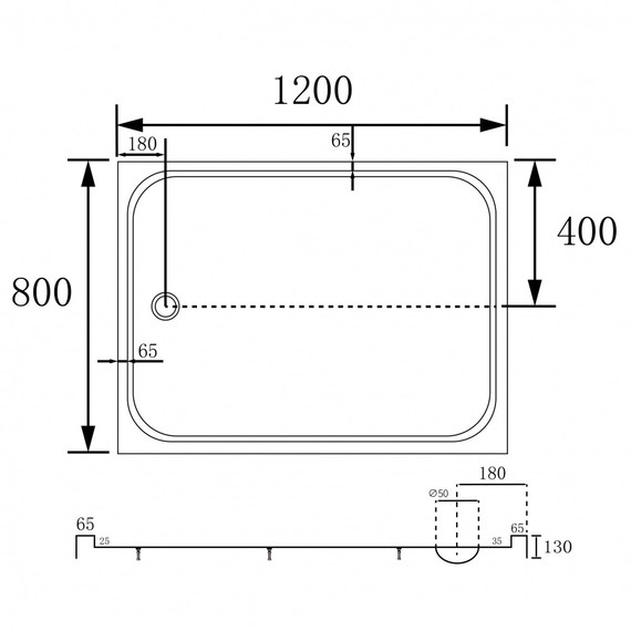 Поддон акриловый Abber 120x80 см AD3C128 фото 9