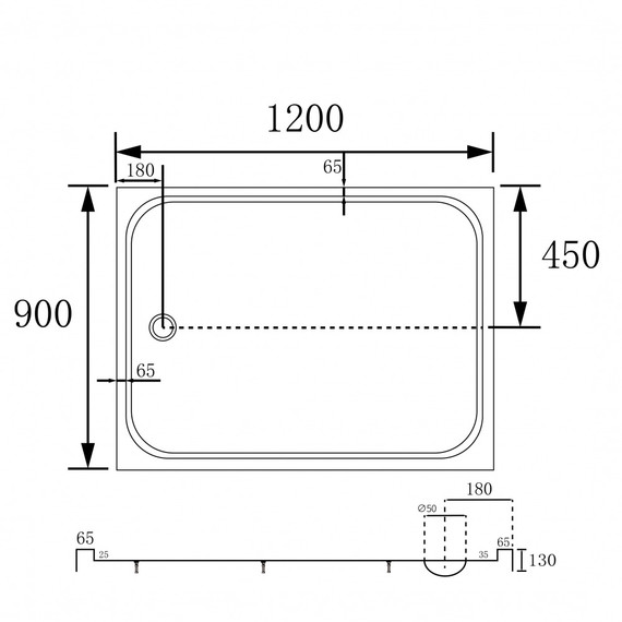 Поддон акриловый Abber 120x90 см AD3C129 фото 9