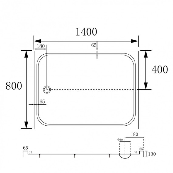 Поддон акриловый Abber 140x80 см AD3C148 фото 9