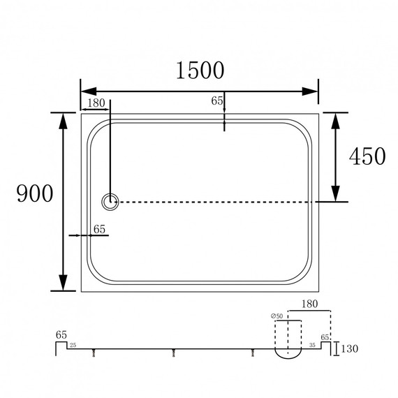 Поддон акриловый Abber 150x90 см AD3C159 фото 9