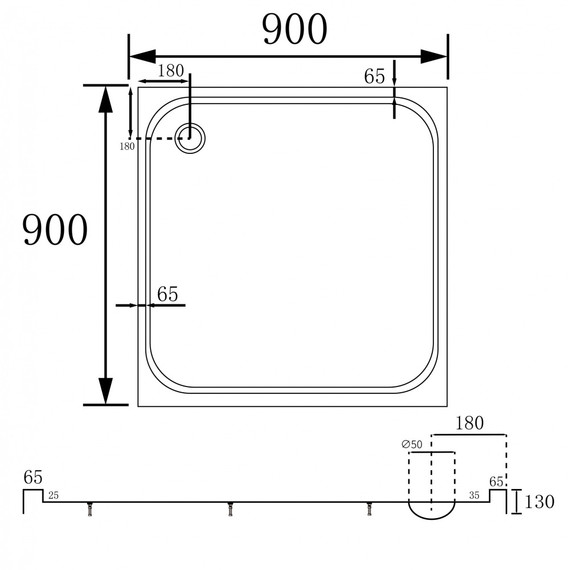 Поддон акриловый Abber 90x90 см AD3D090 фото 9