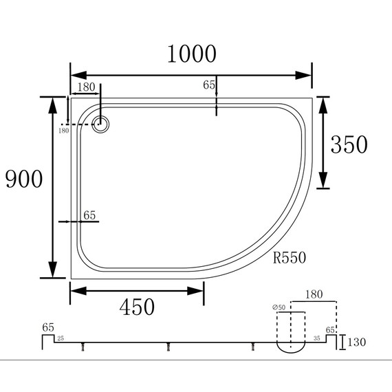 Поддон акриловый Abber 100x90 см AD3E109 L фото 8