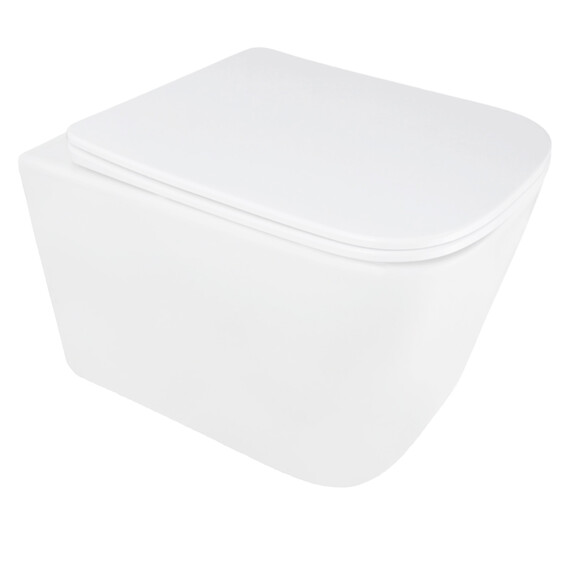 Унитаз подвесной безободковый Azario AIRA AZ-5171T-WHT с тонкой крышкой микролифт (система смыва Торнадо) фото 2