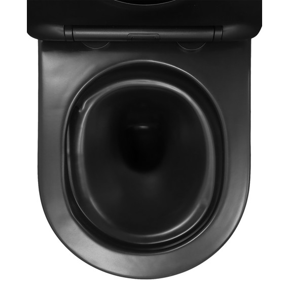 Унитаз подвесной безободковый Azario VELA AZ-2480MB с крышкой микролифт (Система смыва торнадо) чёрный матовый фото 8