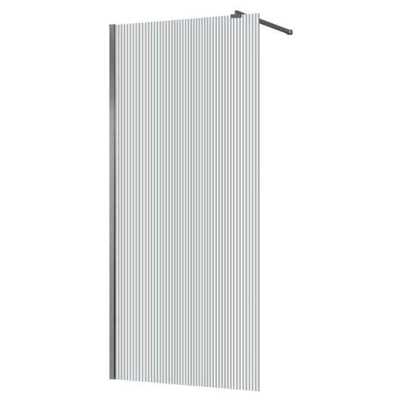 Душевая перегородка Azario Walk-in 120 см AZ-251-120-MGR-CRF (стекло 8 мм) графит матовый/рифленое фото 2