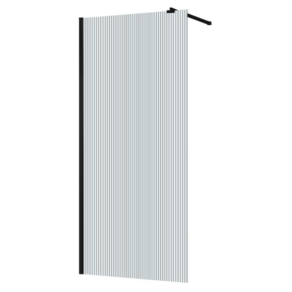 Душевая перегородка Azario Walk-in 90 см AZ-251-90-MB-CRF (стекло 8 мм) чёрный матовый/рифленое фото 2